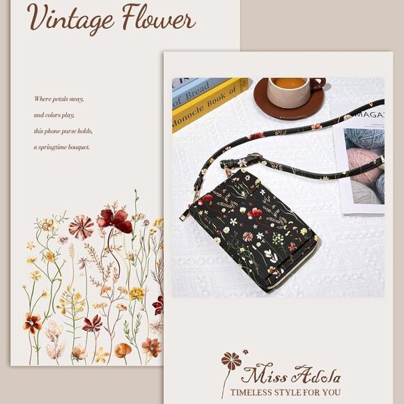 Cute Crossbody Purse Cell Phone Bags for Women - Leather Cellphone Wallet Purse - Picture 2 of 6